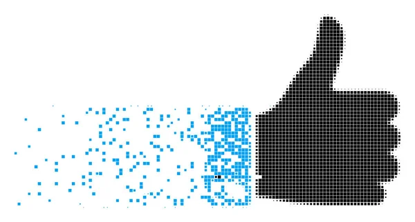 Daumen hoch für verstreutes Pixel-Symbol — Stockvektor