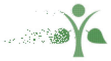 Ekoloji adam parçalanmış piksel simgesi