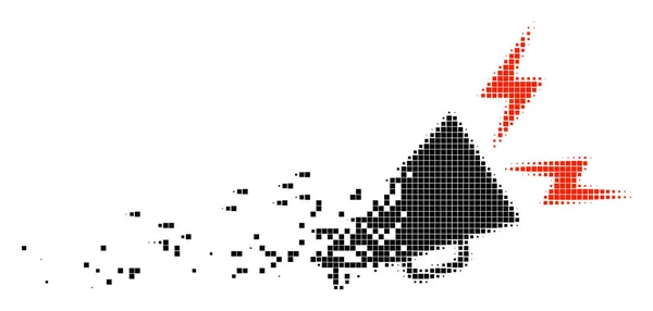 Broken pixelů ikonu výstrahy megafon — Stockový vektor
