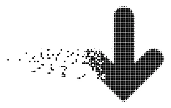 Pfeil nach unten geschreddertes Pixelsymbol — Stockvektor