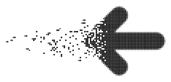 Icono de píxel fracturado izquierdo de flecha — Archivo Imágenes Vectoriales