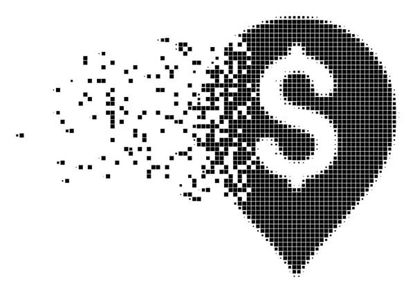 Bankkarte Marker gebrochen Pixel-Symbol — Stockvektor