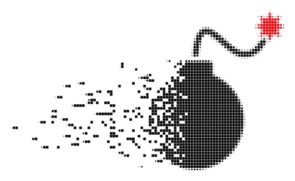 Bombe bewegliches Pixelsymbol — Stockvektor