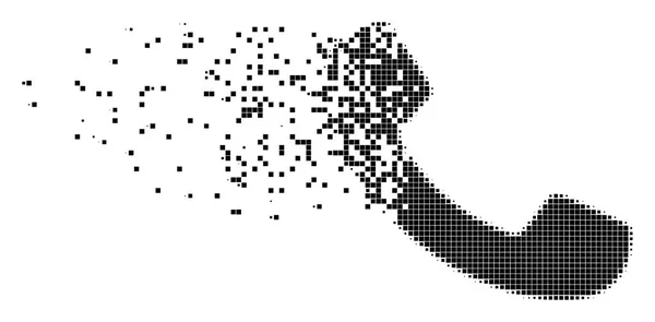 Icono Vector Punto Llamada Disuelto Con Efecto Desintegración Los Fragmentos — Archivo Imágenes Vectoriales