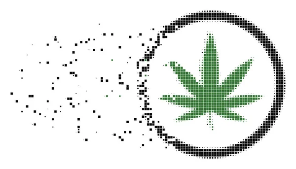 Cannabis Fractured Pixel ikon — Stock vektor