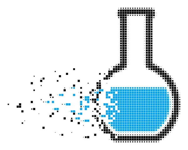 Chemische Retorte zerstreute Pixelsymbol — Stockvektor