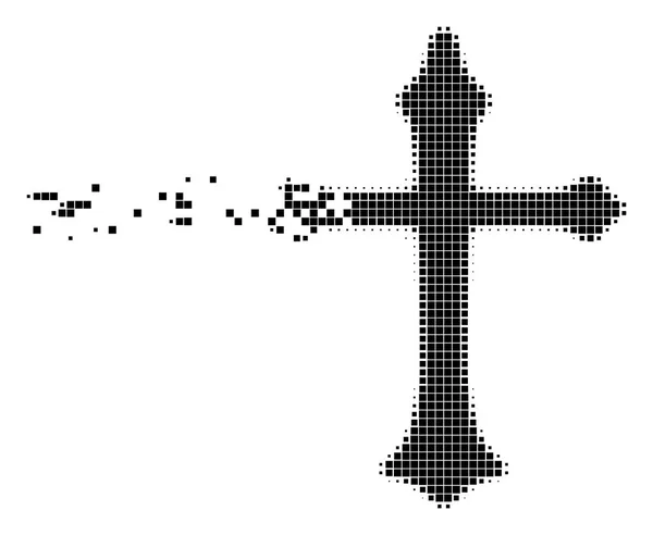 Pictogram van Christian Cross pixels verplaatsen — Stockvector