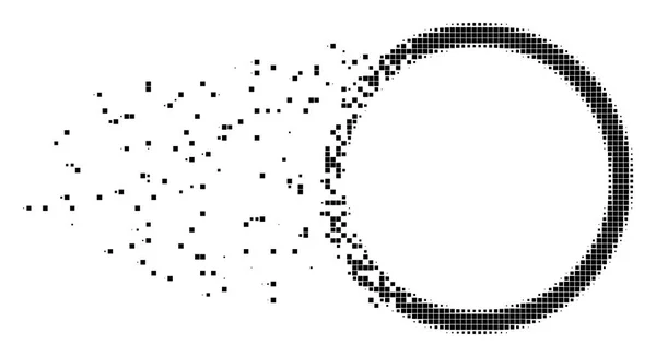 Buborék kör aprított Pixel ikon — Stock Vector