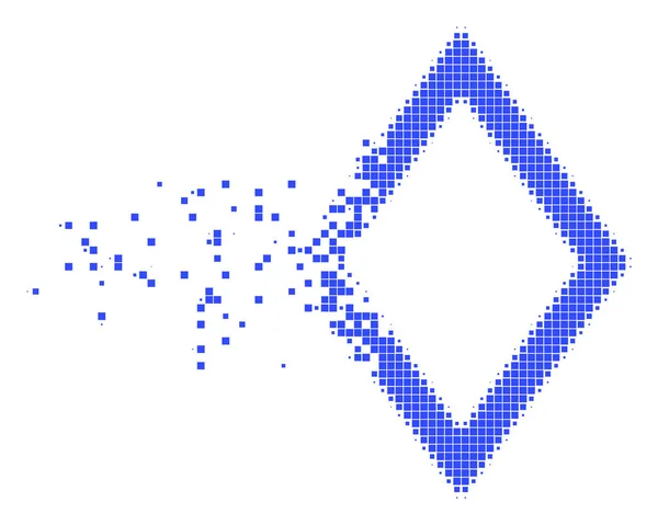 Contour Rhombus Ícone de Pixel Dissipado —  Vetores de Stock