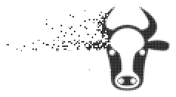 Cabeza de vaca Pixel Icono en movimiento — Archivo Imágenes Vectoriales