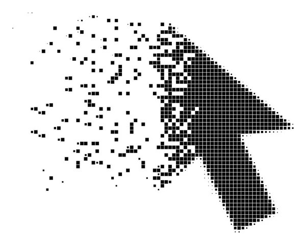 Сломанная Стрелка Курсора Пунктирная Иконка Вектора Эффектом Дезинтеграции Прямоугольные Точки — стоковый вектор