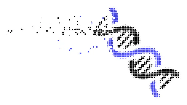 Спіраль ДНК розчиняють піксель ікони — стоковий вектор