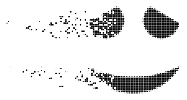 Imbarazzato sorriso polvere pixel icona — Vettoriale Stock