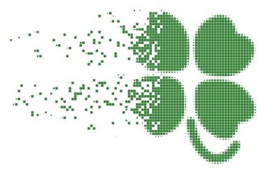 Dört yapraklı yonca piksel simgesi eriterek