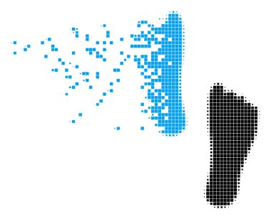 İnsan ayak izleri piksel simgesi çözünmüş