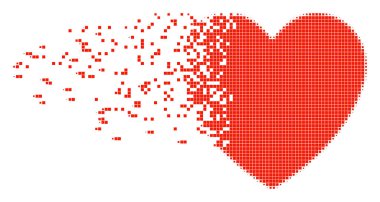 Love Heart Dispersed Pixel Icon clipart