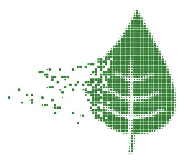 Bitki yaprak rendelenmiş piksel simgesi