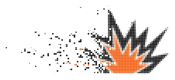 Explosión boom desapareciendo icono del píxel — Vector de stock