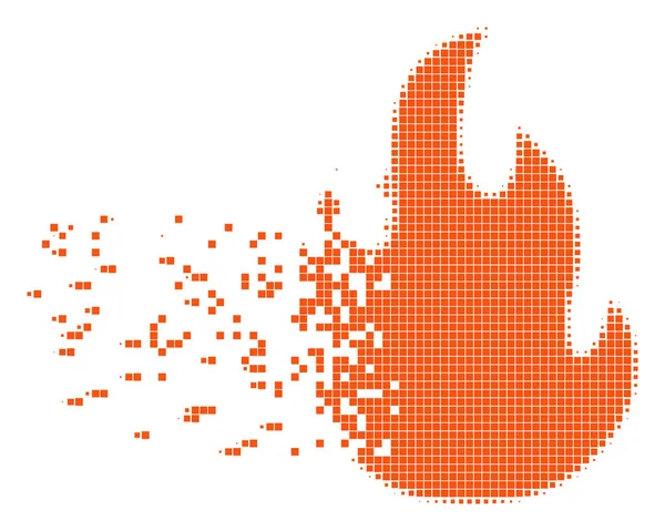 Tűz láng mozgó Pixel ikon — Stock Vector