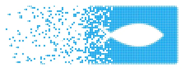 Ícone de pixel fragmentado de tanque de peixe —  Vetores de Stock