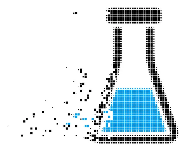 Flask Shredded Pixel Icon — Stock Vector