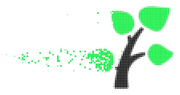 Flora-Pflanze zerstört Pixel-Symbol — Stockvektor