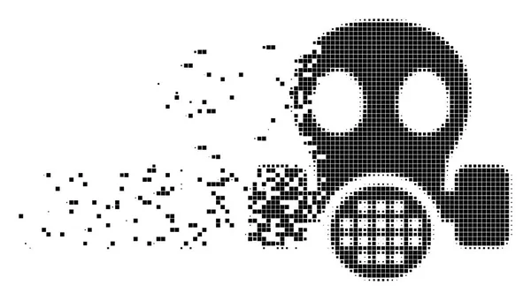 Пиксельная икона пыли в газовой маске — стоковый вектор