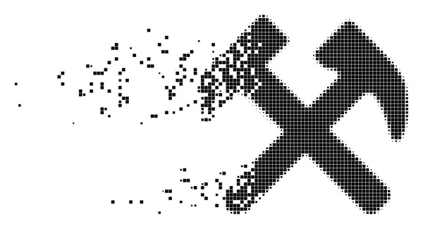Martillos disolviendo icono de píxel — Archivo Imágenes Vectoriales