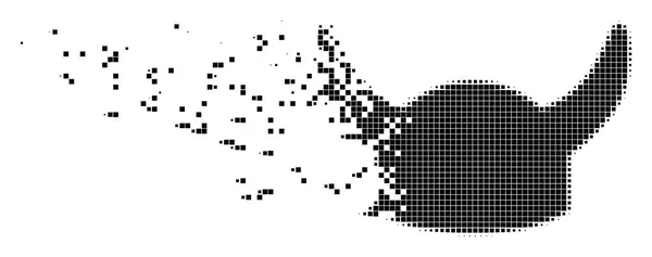 Casco cornuto Icona Pixel decomposta — Vettoriale Stock