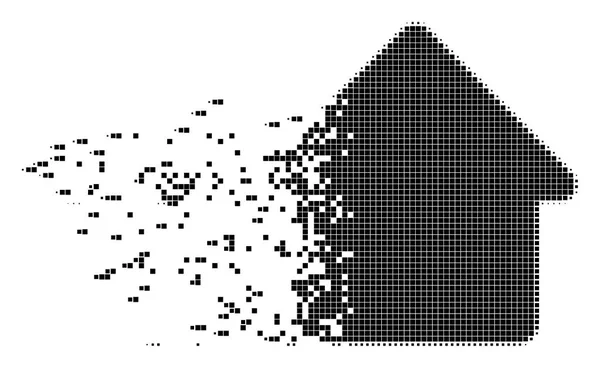 Maison dissoute Pixel Icône — Image vectorielle