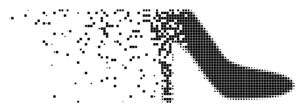 Dame chaussure mouvement Pixel Icône — Image vectorielle