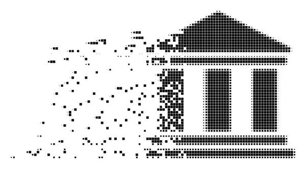 Диссипированная пиксельная икона в здании библиотеки — стоковый вектор