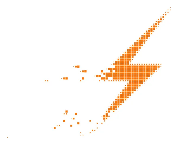 Icona in pixel fratturato fulmine — Vettoriale Stock