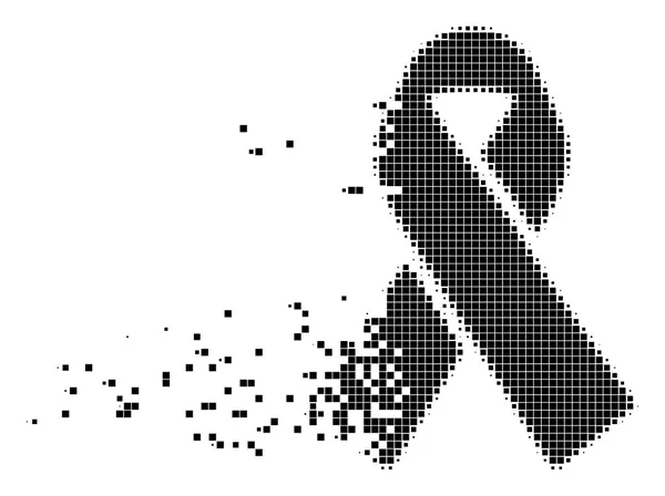 Fita de luto danificada ícone Pixel — Vetor de Stock