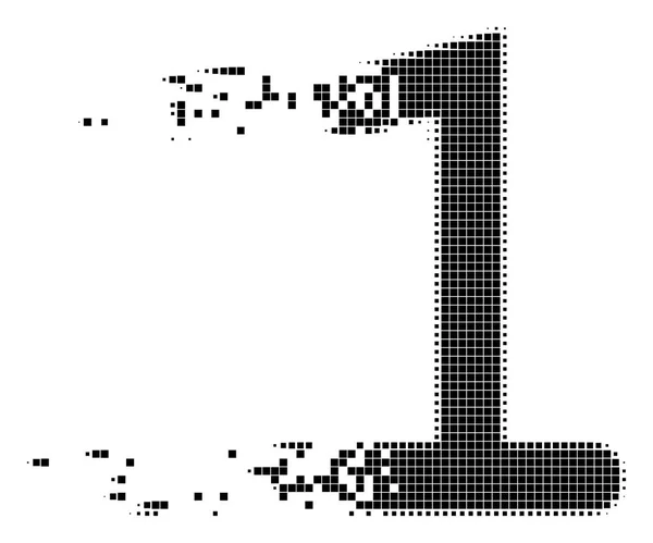 En siffra försvinner Pixel ikon — Stock vektor