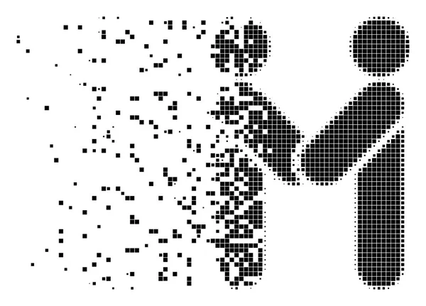 Handschlag beschädigte Pixel-Symbol — Stockvektor