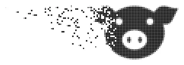 Pixelsymbol Schweinekopf-Staub — Stockvektor