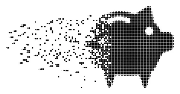 Piggy Bank Dispersed Pixel Icon — Stock Vector