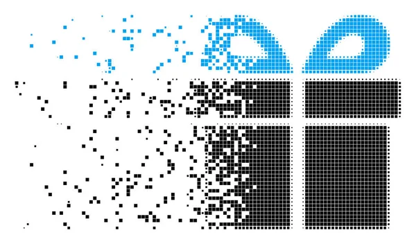 Presente ícono de píxel destruido — Vector de stock