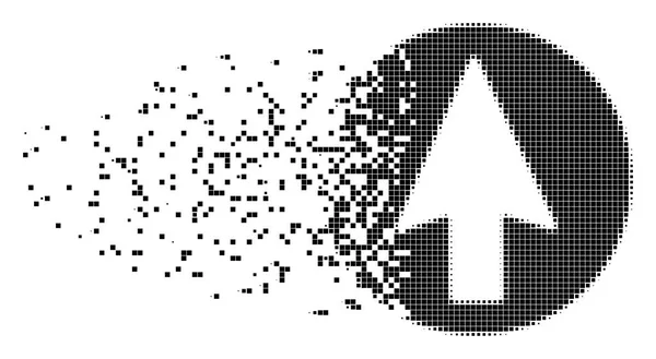 Rundpfeil zerstreute Pixelsymbol — Stockvektor