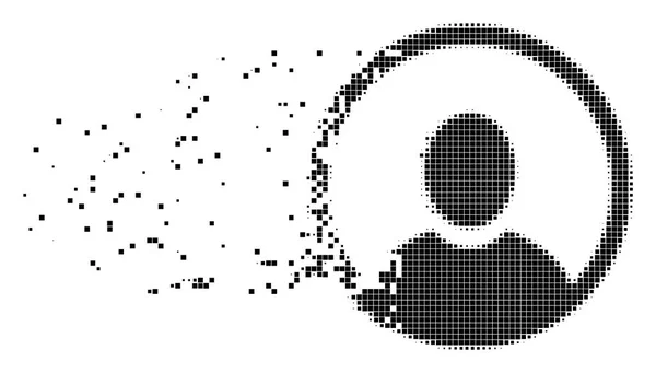 둥근된 사용자 초상화 분산 픽셀 아이콘 — 스톡 벡터