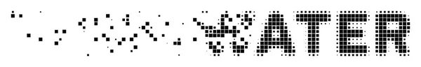 Texte de l'eau dissolution Pixel Icône — Image vectorielle