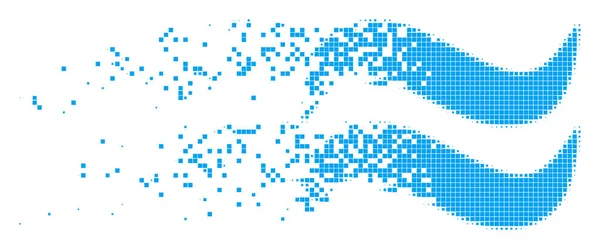 Water Waves Dispersed Pixel Icon — Stock Vector