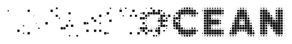 Texte de l'océan détruit Pixel Icône — Image vectorielle