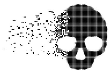 Kafatası parçalanmış piksel simgesi