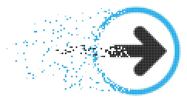 Ikona Šipka vpravo zaoblené strouhaným Pixel — Stockový vektor