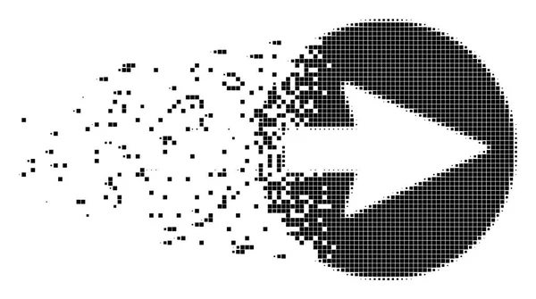 Rechts abgerundeter Pfeil zersetzte Pixelsymbol — Stockvektor