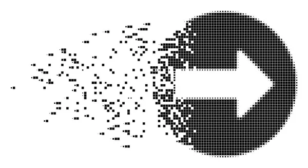 Icono de píxel disuelto flecha redondeada derecha — Archivo Imágenes Vectoriales