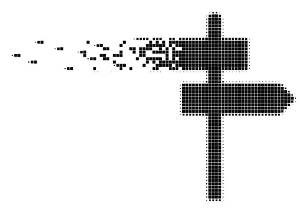 Wegweiser verschwindet Pixelsymbol — Stockvektor