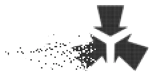 Zsugorodó nyilakkal töredezett Pixel ikon — Stock Vector